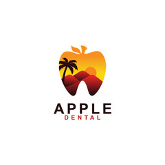Apple Dental logo design illustration.