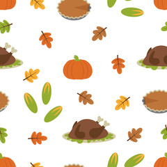 cartoon autumn turkey pattern