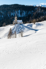 San Lorenzo church in Sauris di Sopra. Dream winter