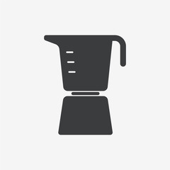 Italian Metallic Coffee Maker Flat Vector Icon