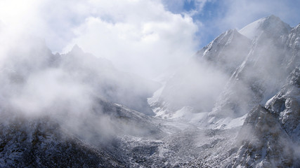 snow-capped peaks in tibet in the Himalayas