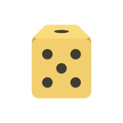 Dice cube icon. Flat illustration of dice cube vector icon for web design