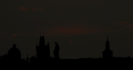 Moonrise Sunrise Sunset Silhouette Time Lapse