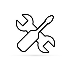 wrench and screwdriver icon , vector illustration