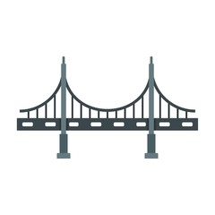 Big metal bridge icon. Flat illustration of big metal bridge vector icon for web design