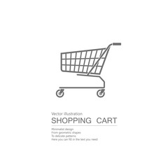 Vector drawn shopping cart. Isolated on white background.