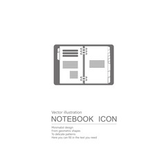 Vector drawn notebook. Isolated on white background.