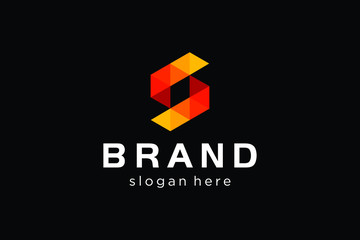 letter S with flat color concept, modern logo template, digital logo ready to use
