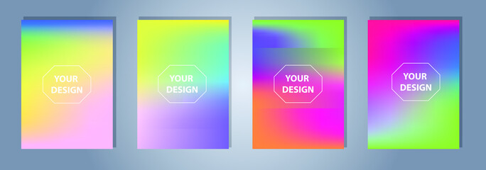 Set of abstract gradient banners. Minimal style color background. Template for wallpaper, mobile app, screen