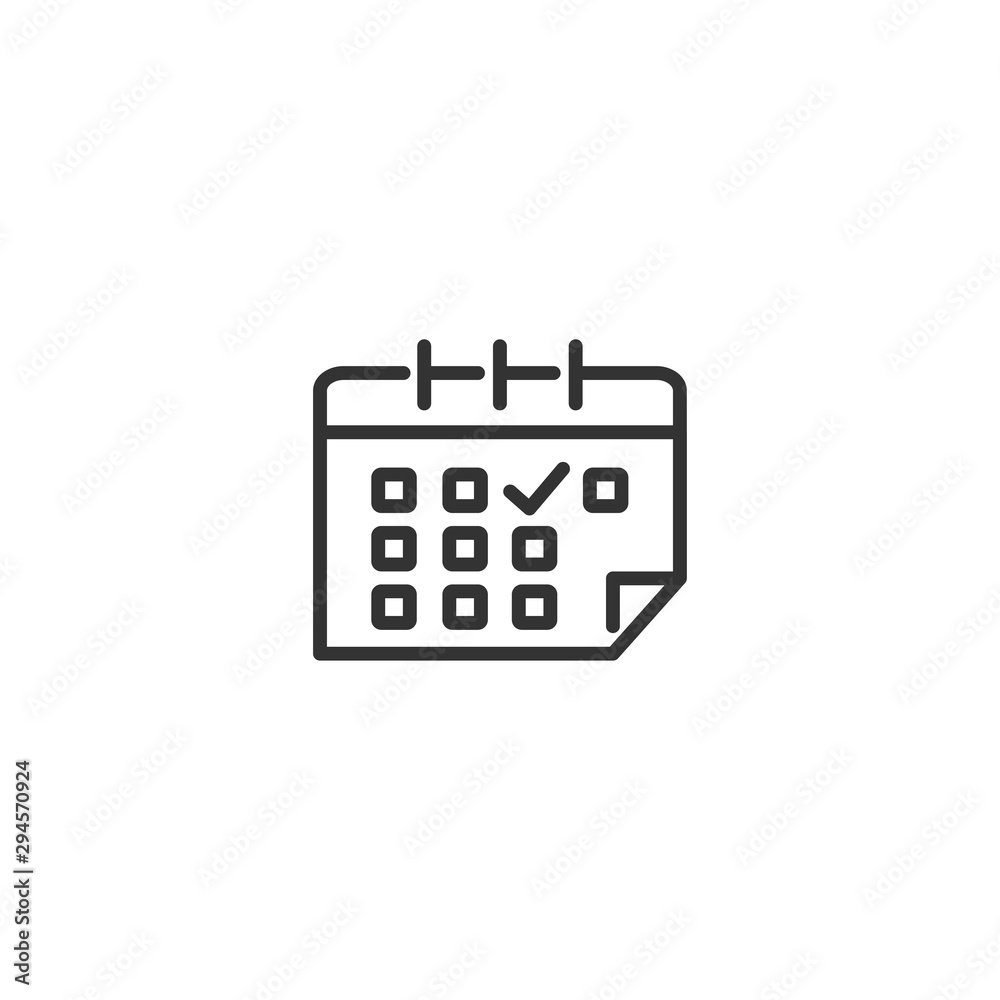 Poster Calendar line icon in simple design on a white background