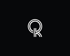 Creative Professional Trendy Letter OK Logo Design in Black and White Color , Initial Based Alphabet Icon Logo - obrazy, fototapety, plakaty