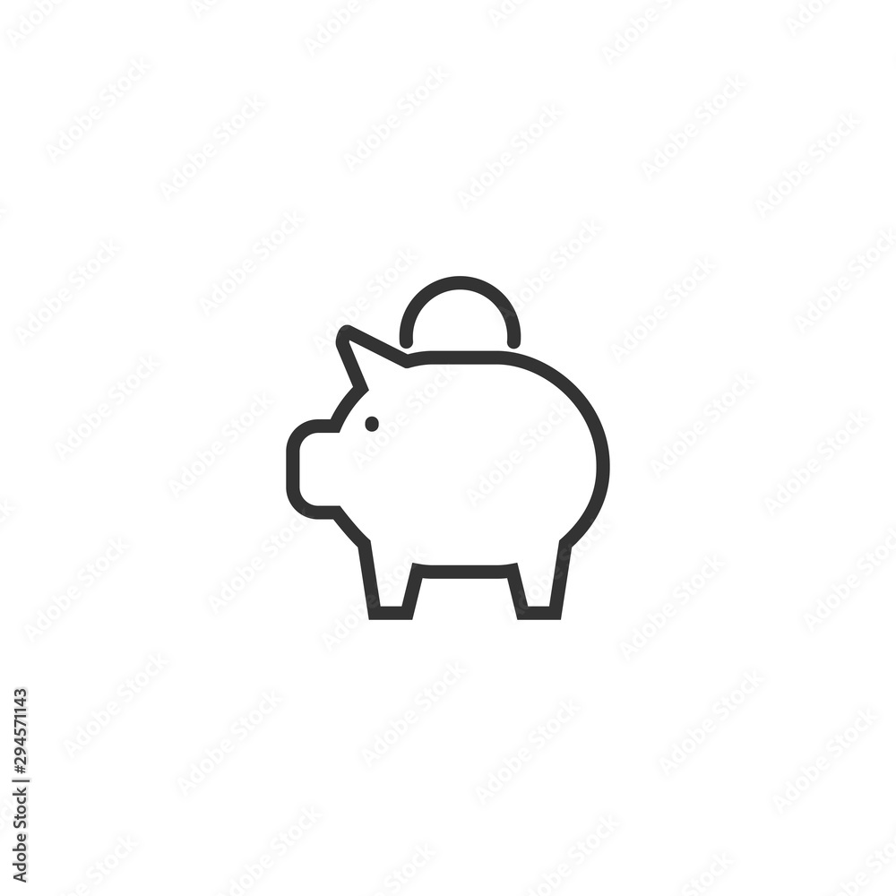 Aufkleber piggy bank line icon in simple design on a white background