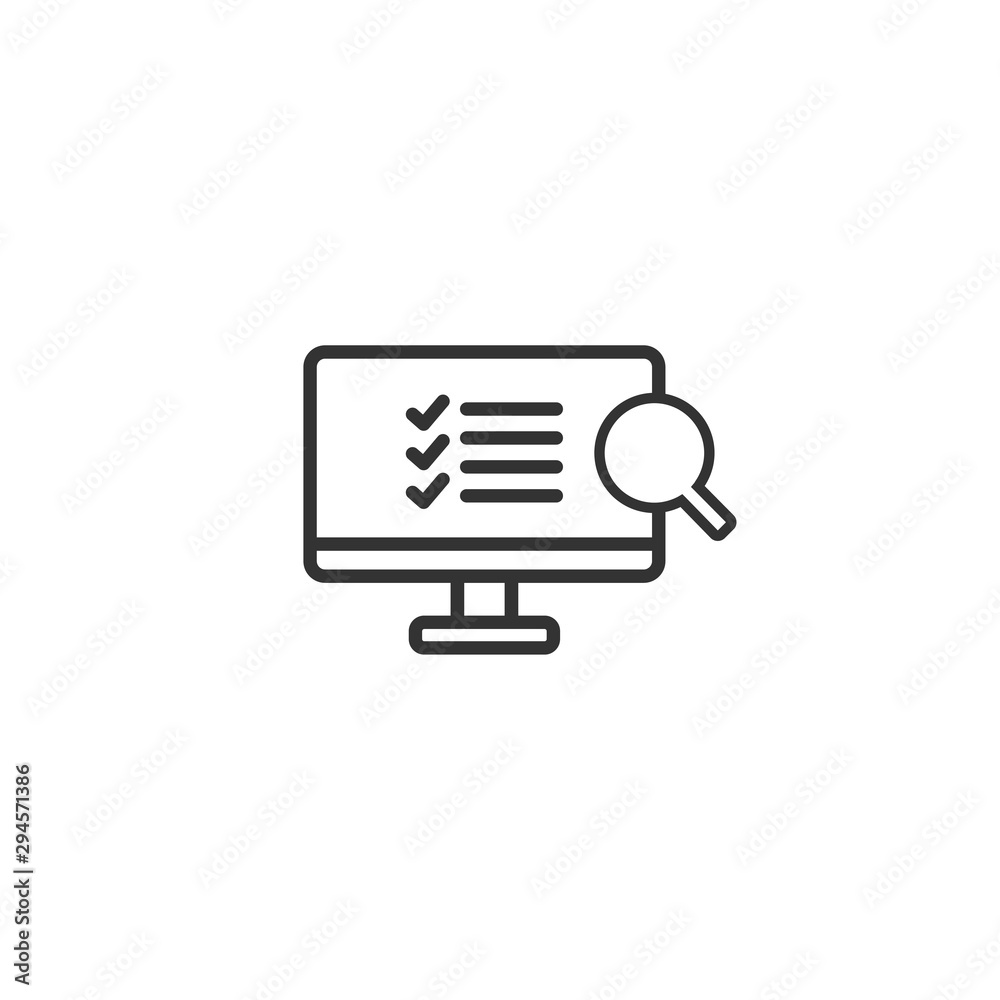 Leinwandbilder audit in monitor line icon in simple design on a white background