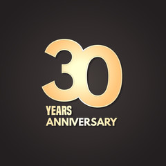 30 years anniversary vector icon, logo. Graphic design element