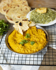 Pita rice and traditional indian food