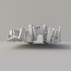 City Center 3d rendering, illustration 3d	