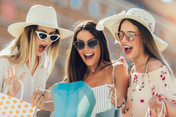 Group of beautiful women smiling and having fun together