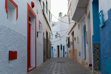 Narrow old street  in the medina of Asilah