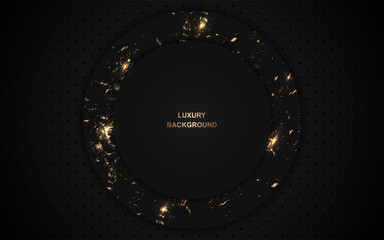 Luxury vector black vector background a combination with light ornament golden element decoration. Modern and elegant vector design concept graphic template for use cover, banner, advertising