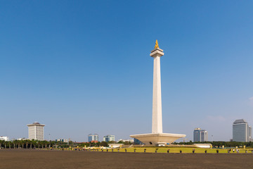 Beautiful view of the National Monument of Indonesia (Monumen Nasional, MoNas) in Jakarta, Indonesia © dennisvdwater