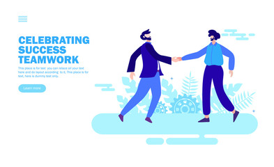 team congratulating each other, shake hand