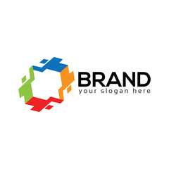 Team working together. Group of People. team work. logo vector.