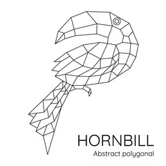Abstract Polygonal geometric hornbill bird © lumyaisweet