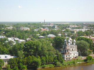 View of the District from the bell tower. Vologda Russia