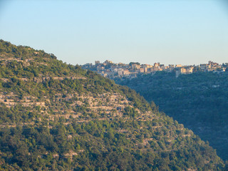 Hasbani river that forms at the border between Lebanon and Israel.