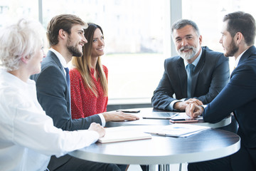 Business People Meeting Communication Discussion Working Office Concept.