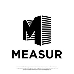 letter vector logo m with perspective style