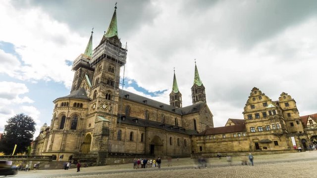 Timelapse of the towers of the Bamberger Dome in Bamberg