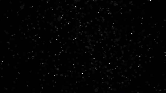 Slow Motion of illustration of snow on isolated black background falling wave swirl in storm in winter cool weather season during beautiful Christmas new year with zoom rotation loop and close up 