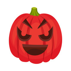 Insidiousness on a jack lantern. Vector illustration.