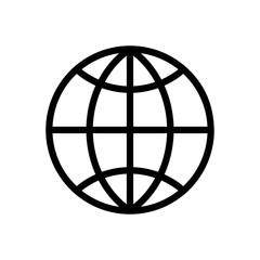 Internet network vector flat globe icon on white.