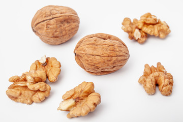walnuts isolated on white background