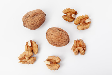 walnuts isolated on white background
