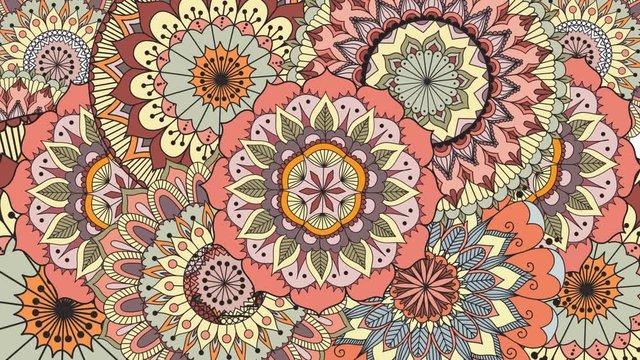 Colorful mandalas spinning for background