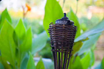 Traditional Thai lanna  bamboo light torch commonly used during Loy Kratong day festival