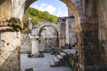 Archway in Haghartsin Monastery near Dilijan in Armenia
