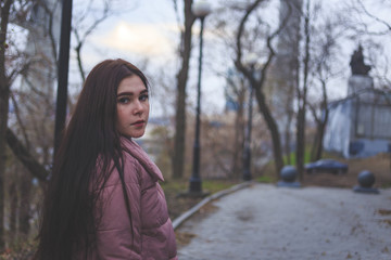 portrait of a woman in park