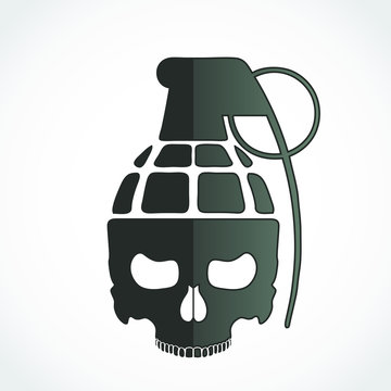 skull grenade modern military symbol design