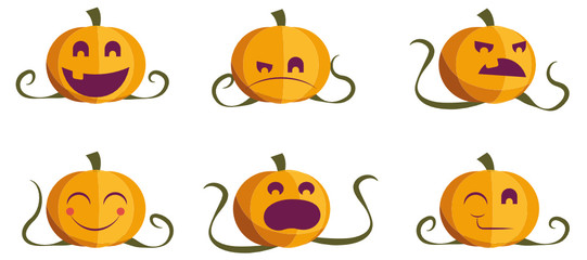 Fototapeta premium set of pumpkins head