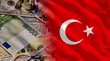 Waving Money and Turkey Flag