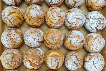 Sweet desserts cake and pastries on the table during the event.