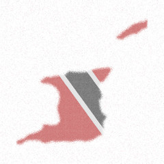 Map of Trinidad and Tobago. Mosaic style map with the flag of Trinidad and Tobago. Cute vector illustration.