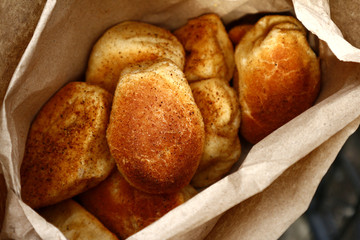 Freshly baked Pan de sal or salted bread