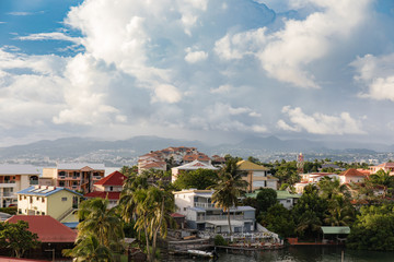 Fototapeta premium Les Trois-Ilets, Martinique, FWI - View to la Pointe du Bout