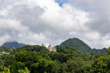 Fort-de-France, Martinique, FWI - Cathedral of Balata and Carbet Mountains