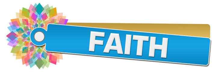 Faith Blue Colorful Circular Label 